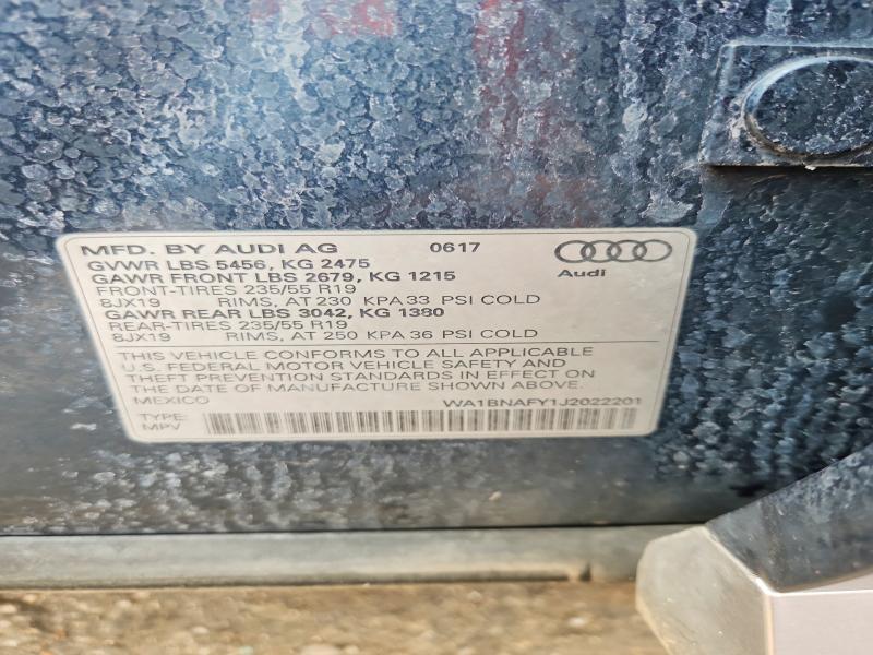 64393626 :رقم المزاد ، WA1BNAFY1J2022201 vin ، 2018 Audi Q5 مزاد بيع