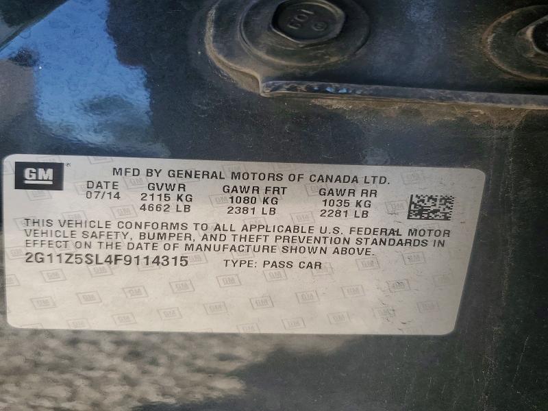 2015 Chevrolet Impala მანქანა იყიდება აუქციონზე, vin: 2G11Z5SL4F9114315, აუქციონის ნომერი: 65931156