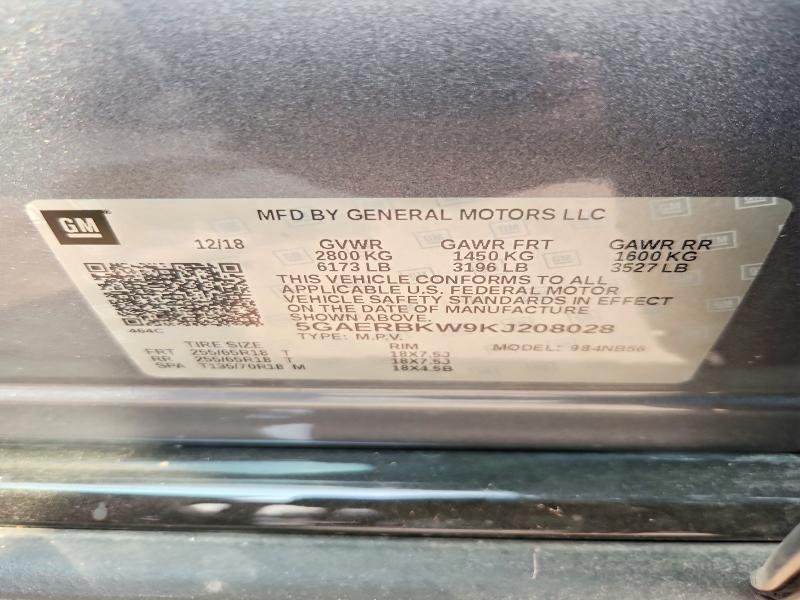 Продажа на аукционе авто 2019 Buick Enclave, vin: 5GAERBKW9KJ208028, номер лота: 63753416