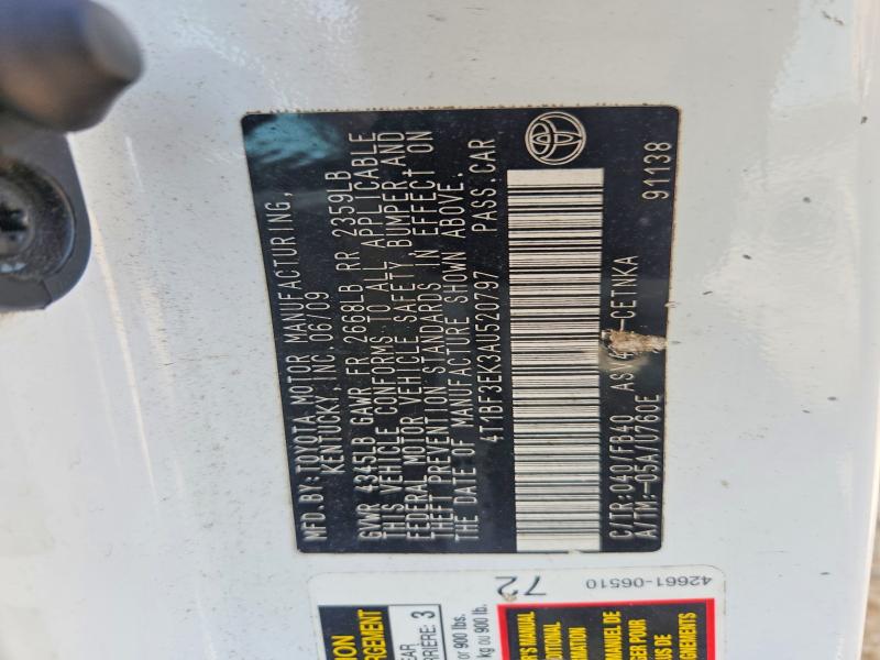 66657496 :رقم المزاد ، 4T1BF3EK3AU520797 vin ، 2010 Toyota Camry مزاد بيع
