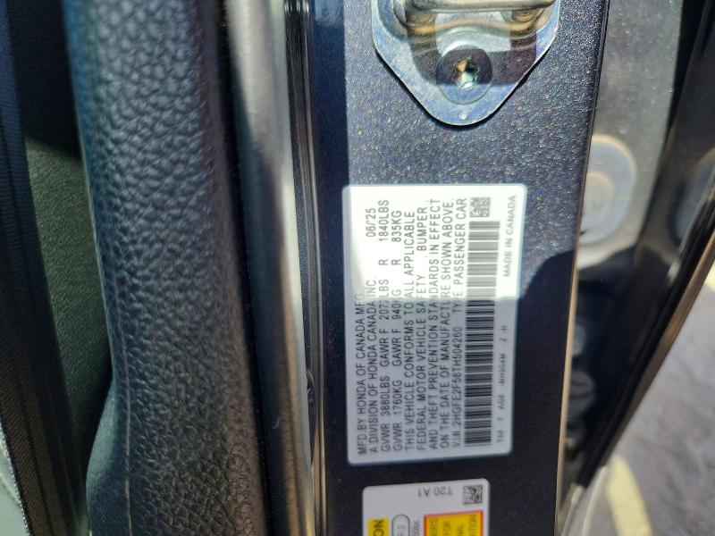 65477626 :رقم المزاد ، 2HGFE2F58TH504260 vin ، 2026 Honda Civic مزاد بيع
