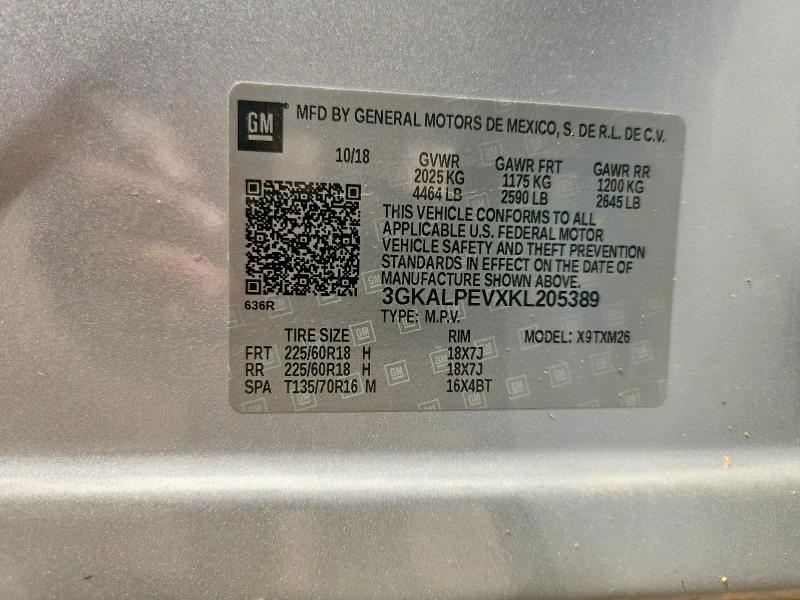 Aukcja sprzedaży 2019 Gmc Terrain, vin: 3GKALPEVXKL205389, numer aukcji: 62988776