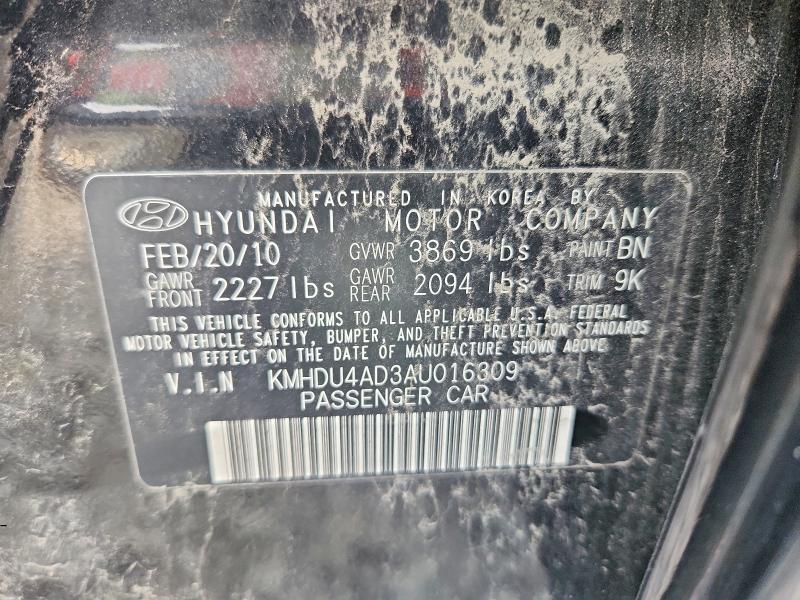 Aukcja sprzedaży 2010 Hyundai Elantra, vin: KMHDU4AD3AU016309, numer aukcji: 65088906