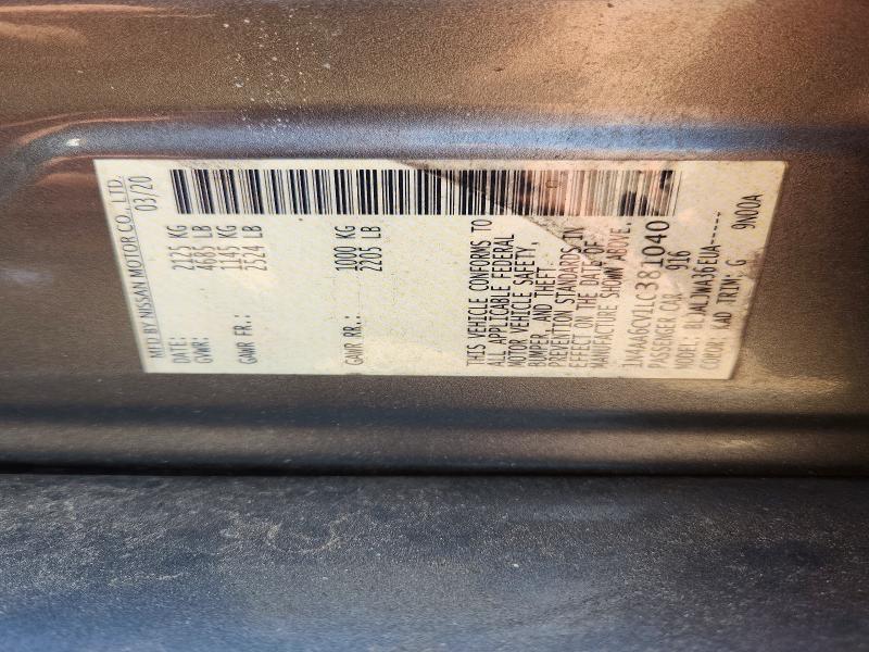Продажа на аукционе авто 2020 Nissan Maxima, vin: 1N4AA6CV1LC381040, номер лота: 64731616