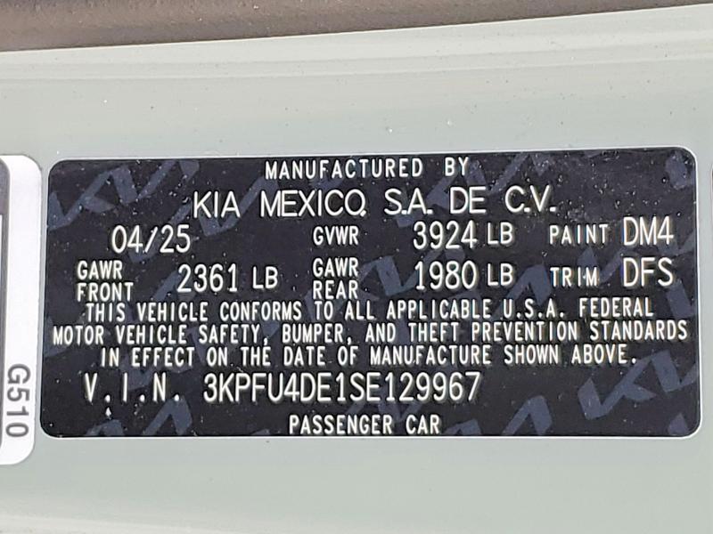 2025 Kia K4 მანქანა იყიდება აუქციონზე, vin: 3KPFU4DE1SE129967, აუქციონის ნომერი: 64451426