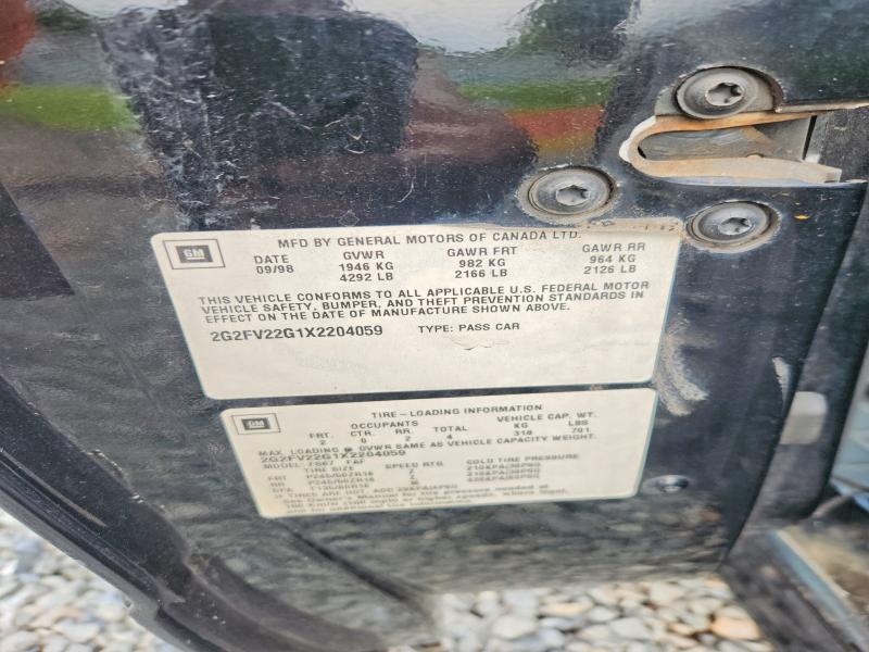 Продажа на аукционе авто 1999 Pontiac Firebird, vin: 2G2FV22G1X2204059, номер лота: 63470996