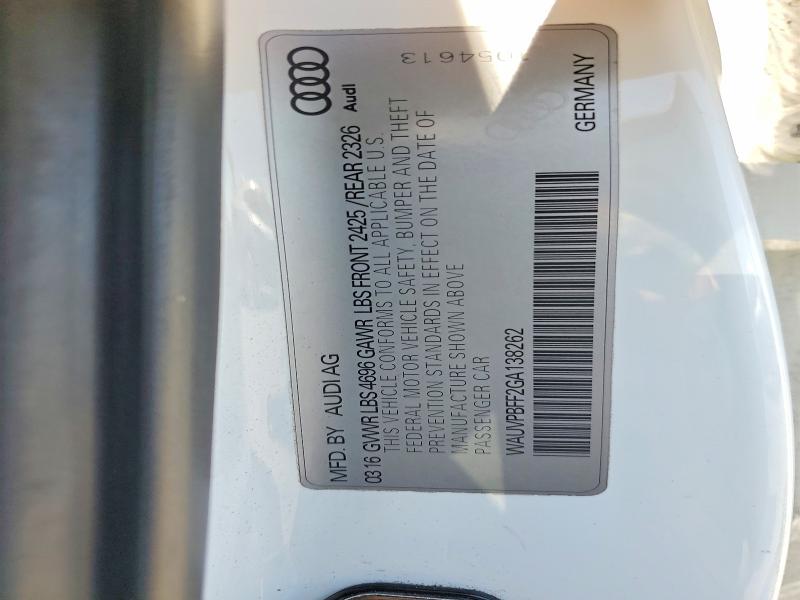 Продажа на аукционе авто 2016 Audi A3, vin: WAUVPBFF2GA138262, номер лота: 64481886