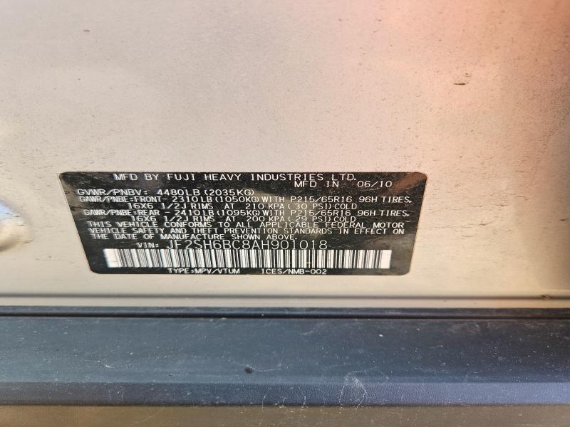 Aukcja sprzedaży 2010 Subaru Forester, vin: JF2SH6BC8AH901018, numer aukcji: 65660016
