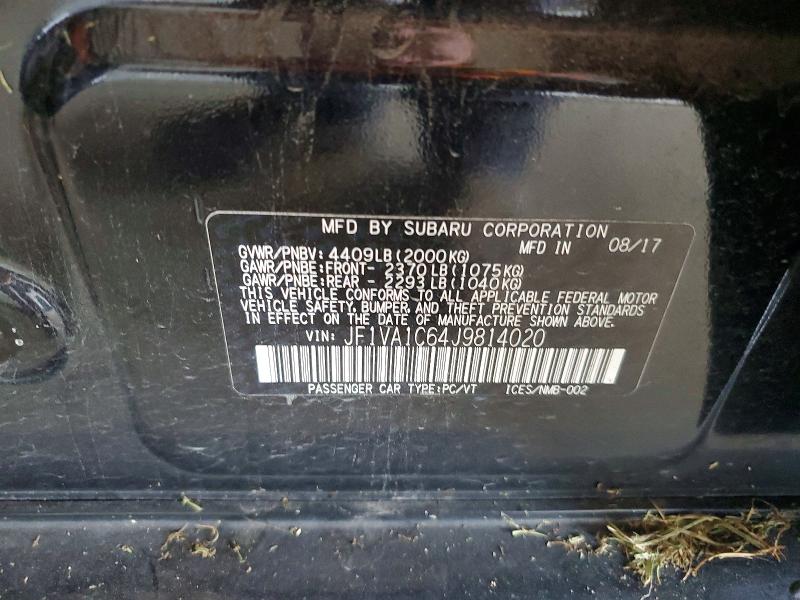 63854376 :رقم المزاد ، JF1VA1C64J9814020 vin ، 2018 Subaru Wrx مزاد بيع