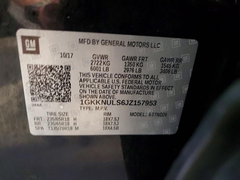 2018 Gmc Acadia მანქანა იყიდება აუქციონზე, vin: 1GKKNULS6JZ157953, აუქციონის ნომერი: 64394996