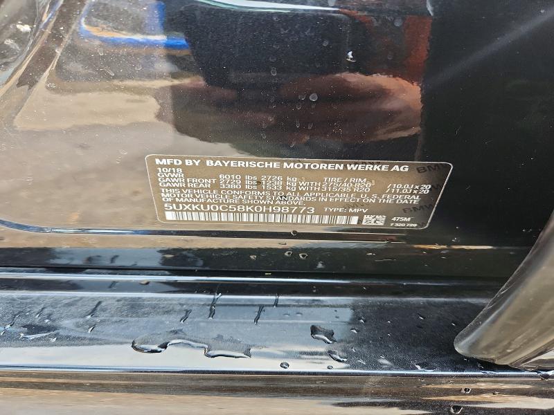 63566296 :رقم المزاد ، 5UXKU0C58K0H98773 vin ، 2019 Bmw X6 مزاد بيع