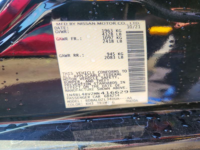 Продаж на аукціоні авто 2021 Nissan Altima, vin: 1N4BL4BV2MN416629, номер лоту: 66635666