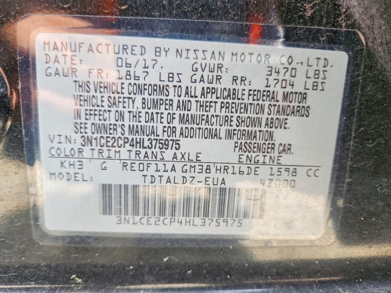 Продажа на аукционе авто 2017 Nissan Versa Note, vin: 3N1CE2CP4HL375975, номер лота: 64701696