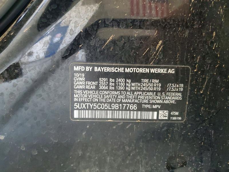 63264996 :رقم المزاد ، 5UXTY5C05L9B17766 vin ، 2020 Bmw X3 مزاد بيع