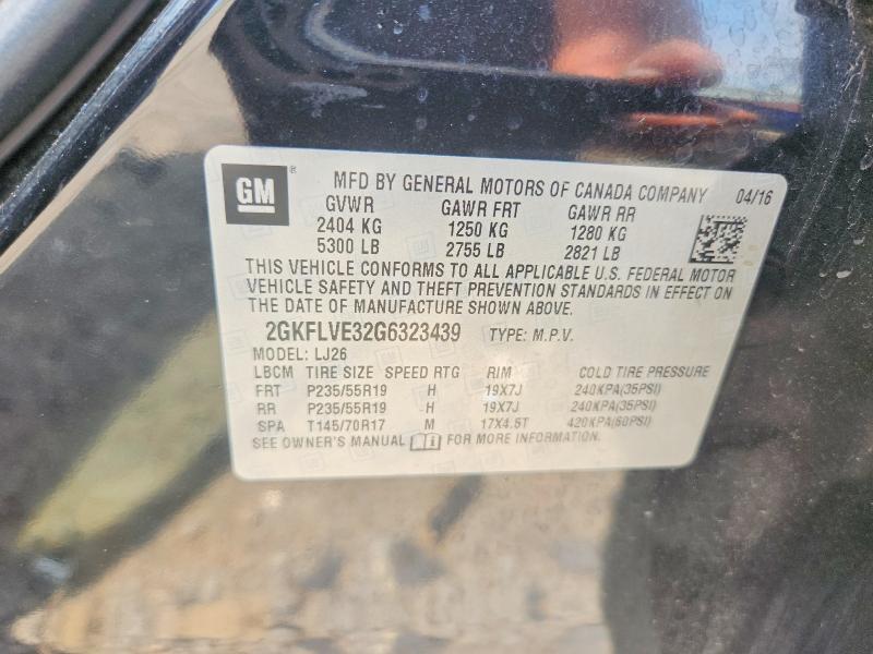 Aukcja sprzedaży 2016 Gmc Terrain, vin: 2GKFLVE32G6323439, numer aukcji: 64506826