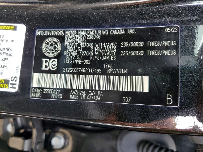 64807796 :رقم المزاد ، 2T2GKCEZ4RC017495 vin ، 2024 Lexus Nx مزاد بيع