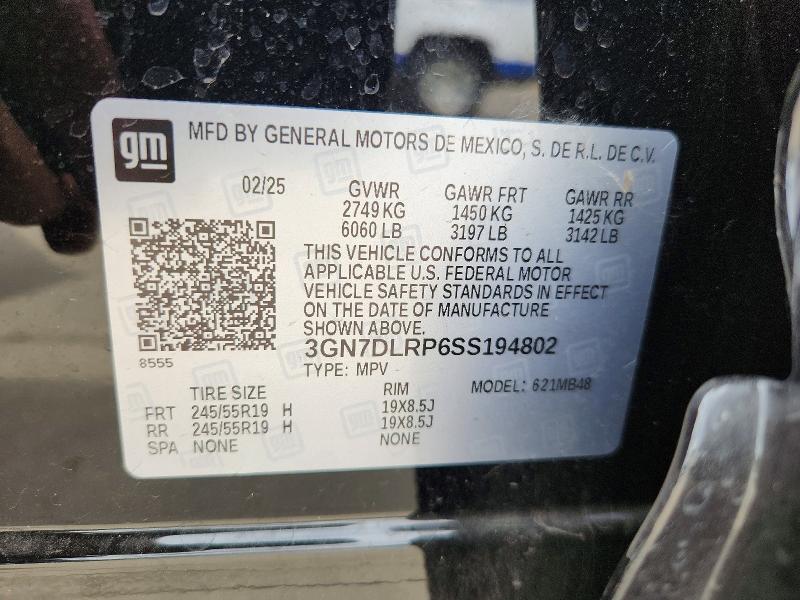 65522756 :رقم المزاد ، 3GN7DLRP6SS194802 vin ، 2025 Chevrolet Equinox مزاد بيع