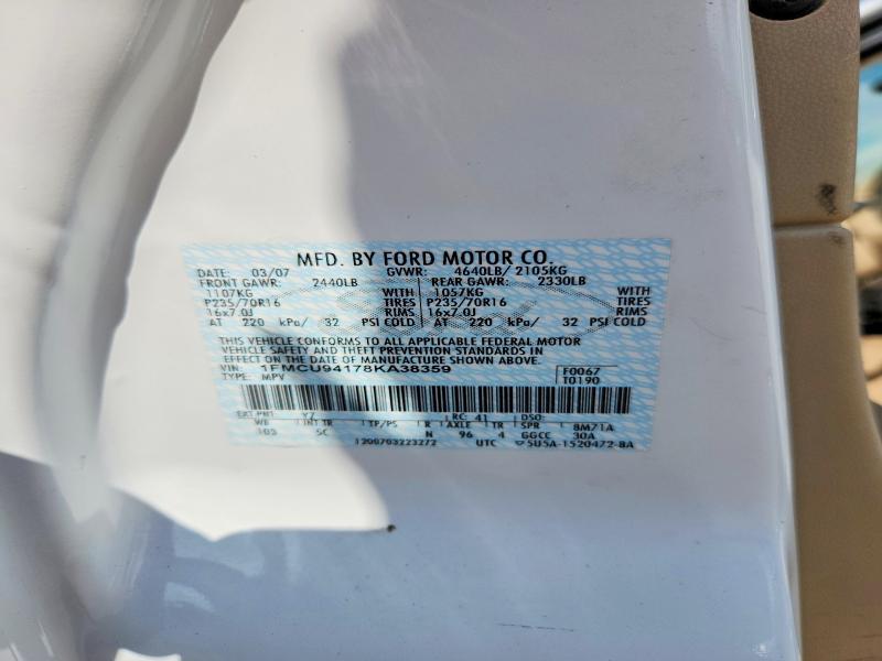 Aukcja sprzedaży 2008 Ford Escape, vin: 1FMCU94178KA38359, numer aukcji: 67128306