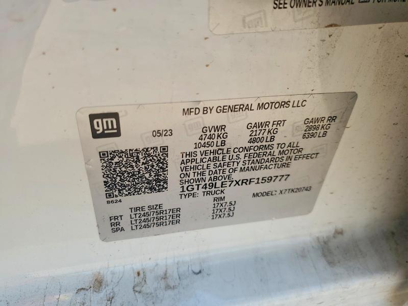 Продаж на аукціоні авто 2024 Gmc Sierra, vin: 1GT49LE7XRF159777, номер лоту: 63324386