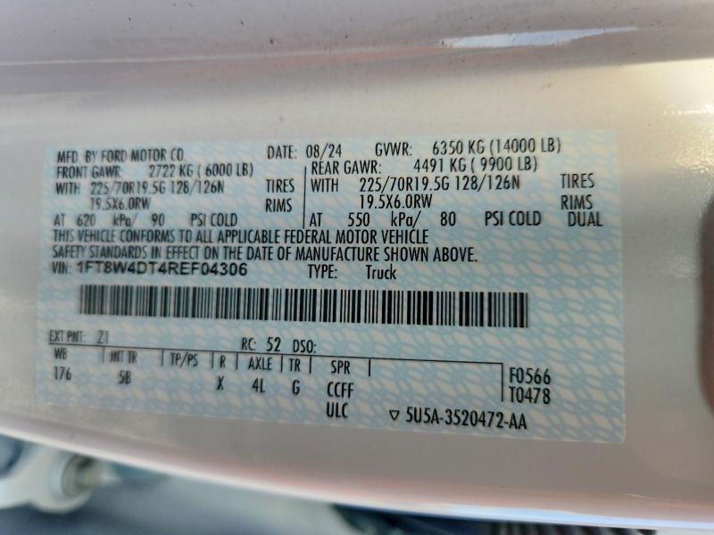 Продаж на аукціоні авто 2024 Ford F450, vin: 1FT8W4DT4REF04306, номер лоту: 65362306