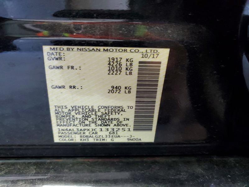 2018 Nissan Altima მანქანა იყიდება აუქციონზე, vin: 1N4AL3APXJC133251, აუქციონის ნომერი: 65174946