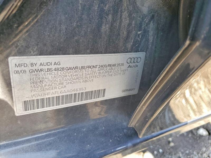 Aukcja sprzedaży 2010 Audi A4, vin: WAUHFAFL6AA046353, numer aukcji: 65405066