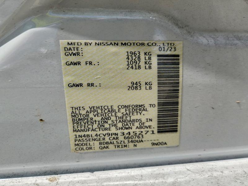 2023 Nissan Altima მანქანა იყიდება აუქციონზე, vin: 1N4BL4CV9PN345271, აუქციონის ნომერი: 64205356