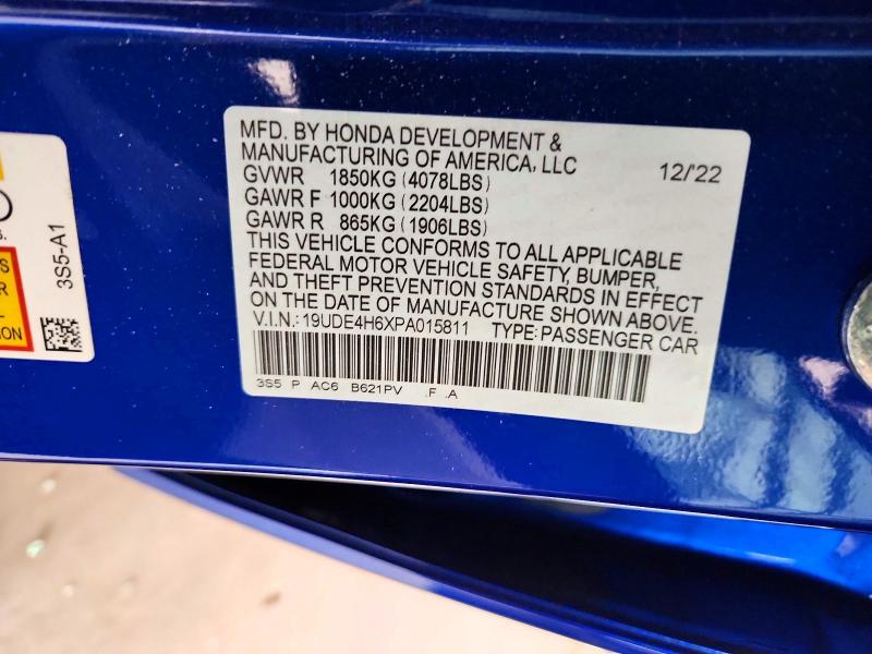 Продаж на аукціоні авто 2023 Acura Integra, vin: 19UDE4H6XPA015811, номер лоту: 63750836