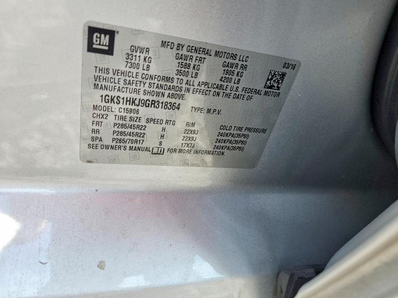 Aukcja sprzedaży 2016 Gmc Yukon Xl, vin: 1GKS1HKJ9GR318364, numer aukcji: 64123616