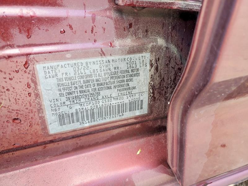 64910266 :رقم المزاد ، 3N1AB8CV2NY255768 vin ، 2022 Nissan Sentra مزاد بيع