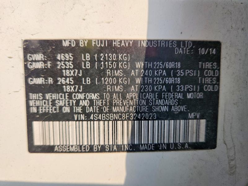 Продаж на аукціоні авто 2015 Subaru Outback, vin: 4S4BSBNC8F3242023, номер лоту: 64088846
