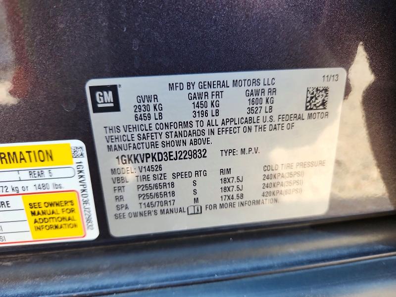 Продаж на аукціоні авто 2014 Gmc Acadia, vin: 1GKKVPKD3EJ229832, номер лоту: 63006846