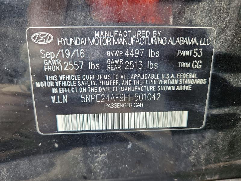 Продаж на аукціоні авто 2017 Hyundai Sonata, vin: 5NPE24AF9HH501042, номер лоту: 63998936