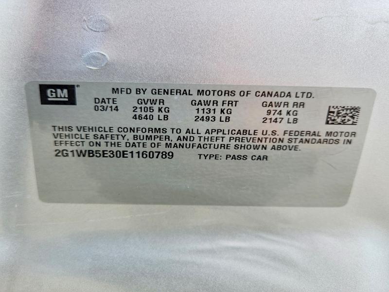 Продажа на аукционе авто 2014 Chevrolet Impala Limited, vin: 2G1WB5E30E1160789, номер лота: 65046946