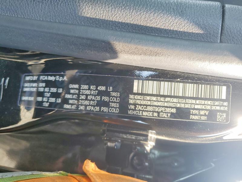 Aukcja sprzedaży 2016 Jeep Renegade, vin: ZACCJBBT9GPE38548, numer aukcji: 64913916