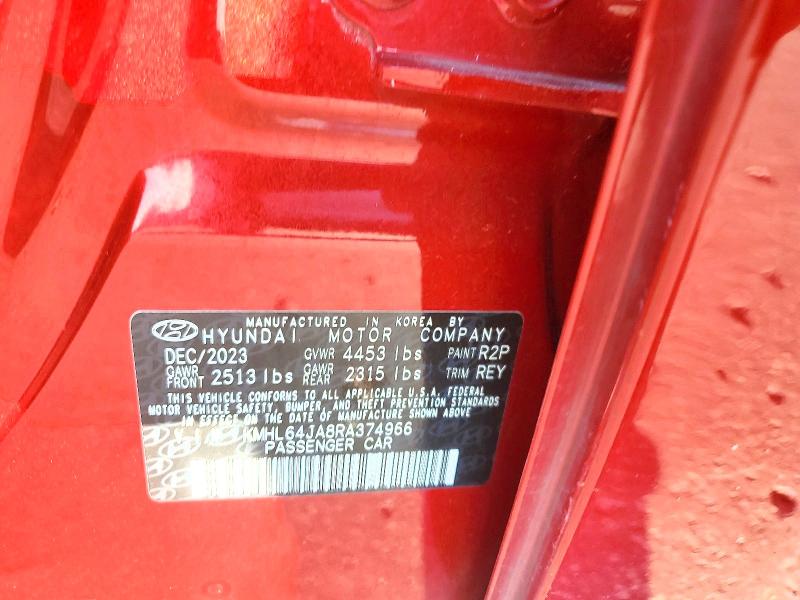 Продажа на аукционе авто 2024 Hyundai Sonata, vin: KMHL64JA8RA374966, номер лота: 65097896