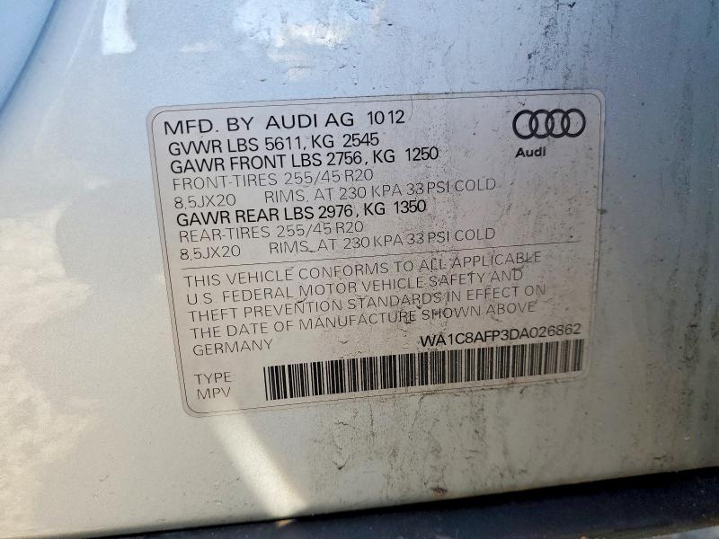 Продажа на аукционе авто 2013 Audi Q5, vin: WA1C8AFP3DA026862, номер лота: 66519636