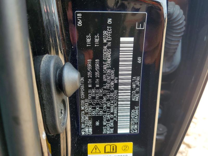 Aukcja sprzedaży 2019 Lexus Nx 300, vin: JTJYARBZ7K2122598, numer aukcji: 65158726
