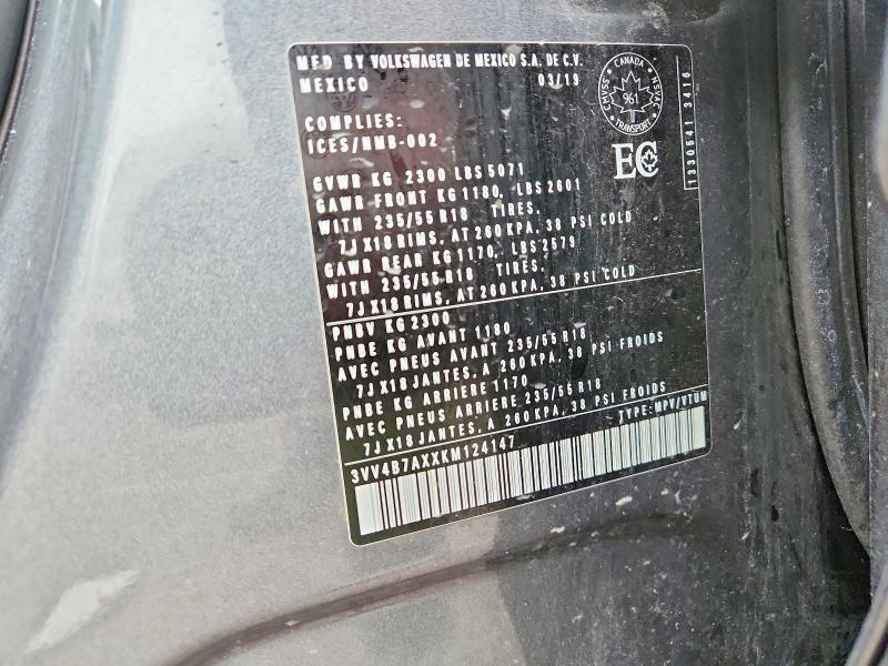 Aukcja sprzedaży 2019 Volkswagen Tiguan, vin: 3VV4B7AXXKM124147, numer aukcji: 66997746