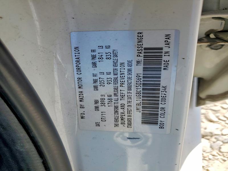 Aukcja sprzedaży 2012 Mazda 3, vin: JM1BL1UG8C1503691, numer aukcji: 64478206