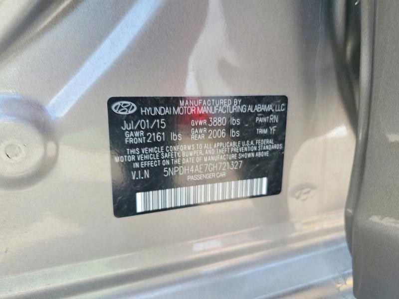 Продажа на аукционе авто 2016 Hyundai Elantra, vin: 5NPDH4AE7GH721327, номер лота: 63853456