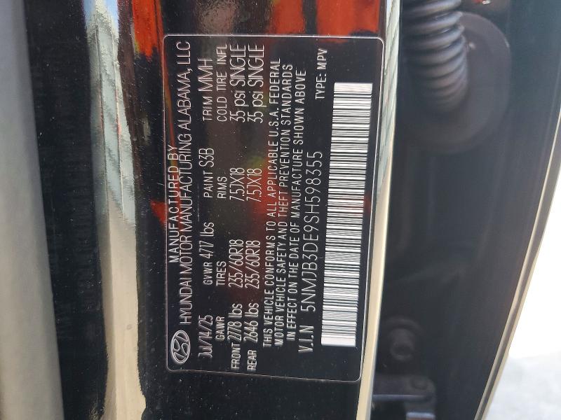 Продажа на аукционе авто 2025 Hyundai Tucson, vin: 5NMJB3DE9SH598355, номер лота: 66530576
