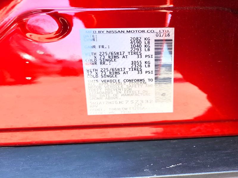 Продажа на аукционе авто 2018 Nissan Rogue, vin: 5N1AT2MT6JC757332, номер лота: 65701556