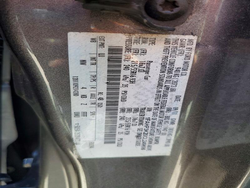 65389006 :رقم المزاد ، 1FAHP3K20CL249695 vin ، 2012 Ford Focus مزاد بيع