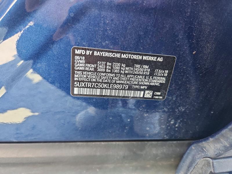 Продаж на аукціоні авто 2019 Bmw X3, vin: 5UXTR7C50KLE98979, номер лоту: 65441566