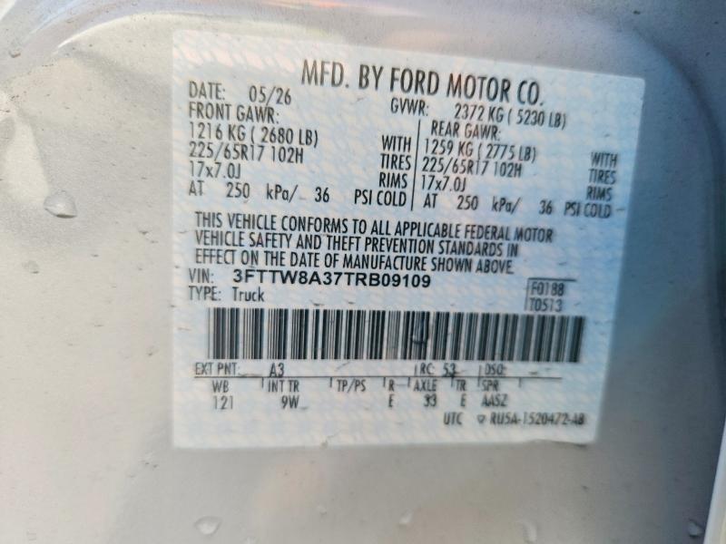 Продаж на аукціоні авто 2026 Ford Maverick, vin: 3FTTW8A37TRB09109, номер лоту: 66027486