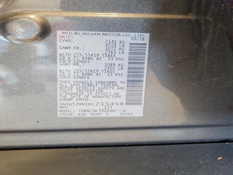 Aukcja sprzedaży 2019 Nissan Rogue, vin: 5N1AT2MV1KC715458, numer aukcji: 66502226