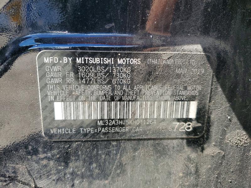 Aukcja sprzedaży 2019 Mitsubishi Mirage, vin: ML32A3HJ5KH011264, numer aukcji: 66506126