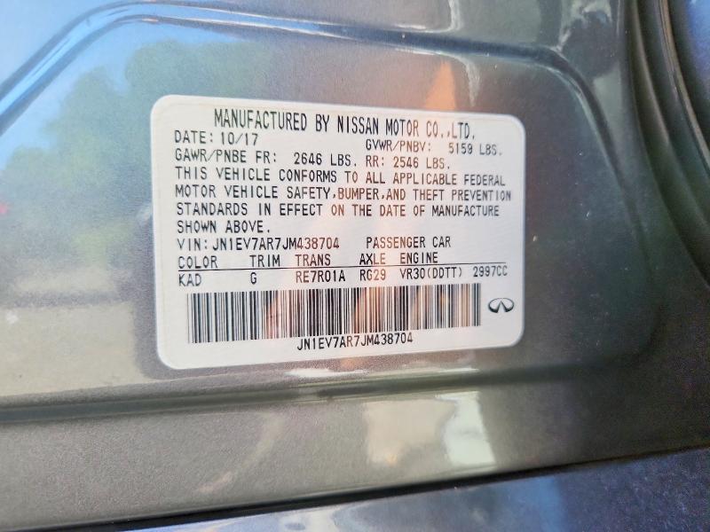 Aukcja sprzedaży 2018 Infiniti Q50, vin: JN1EV7AR7JM438704, numer aukcji: 66351876