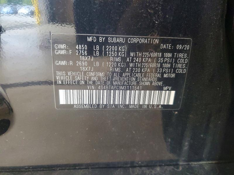 Aukcja sprzedaży 2021 Subaru Outback, vin: 4S4BTAPC9M3111541, numer aukcji: 67171696